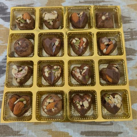 Box of heart chocolates